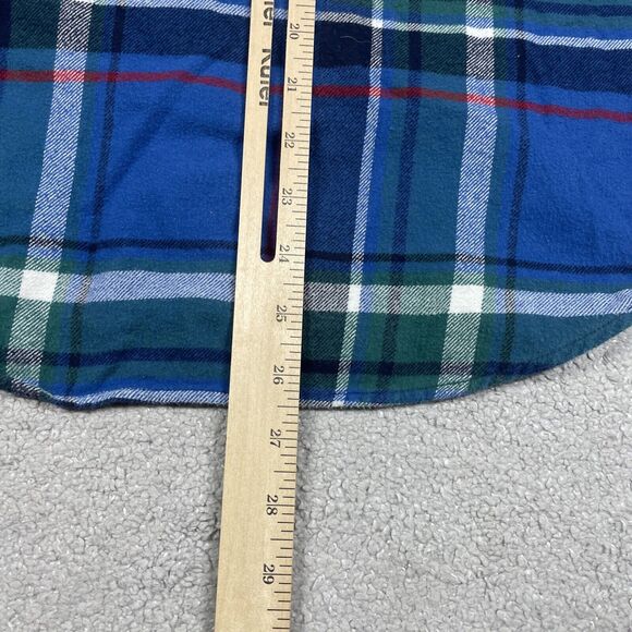American Eagle Flannel Shirt Mens Small Plaid Pockets Blue Outdoors Casual - Picture 12 of 14